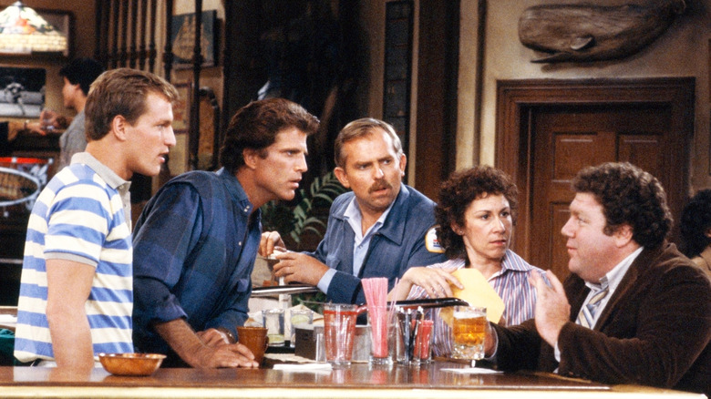 Cast of Cheers in the bar