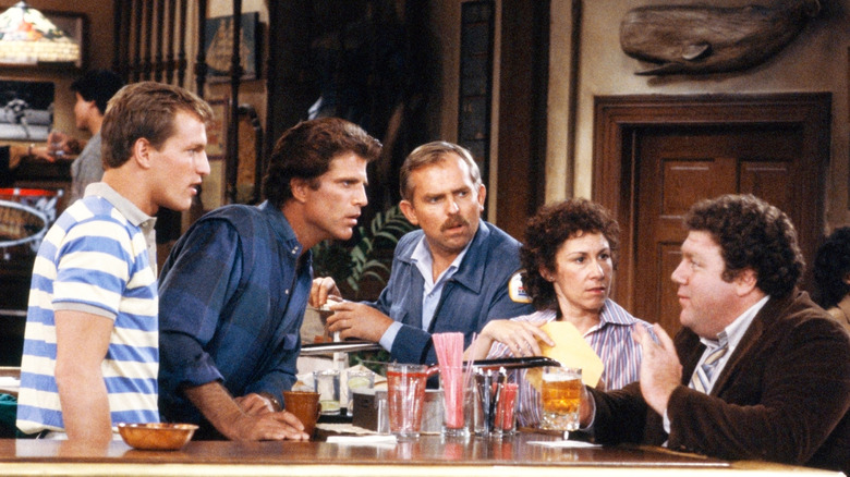 Cast of Cheers in the bar