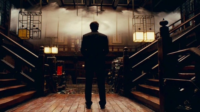 DiCaprio stands in silhouette