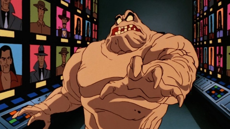 Batman: The Animated Series - Clayface in TV studio, recoiling