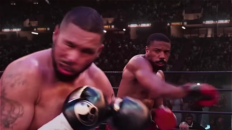 Adonis Creed punches Ricky Conlan