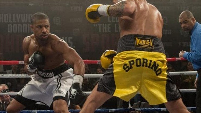 Adonis Creed fights Leo Sporino 