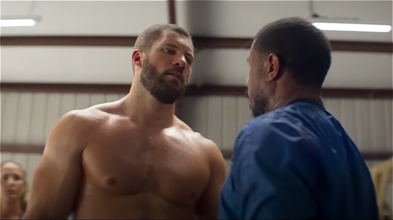 Viktor Drago staring down Adonis Creed