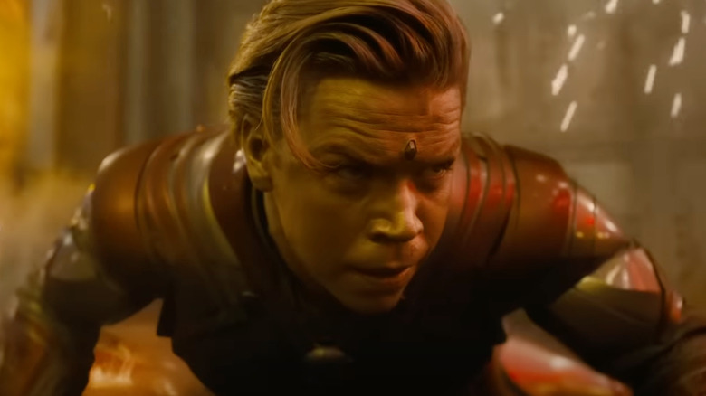 Adam Warlock on his stomach