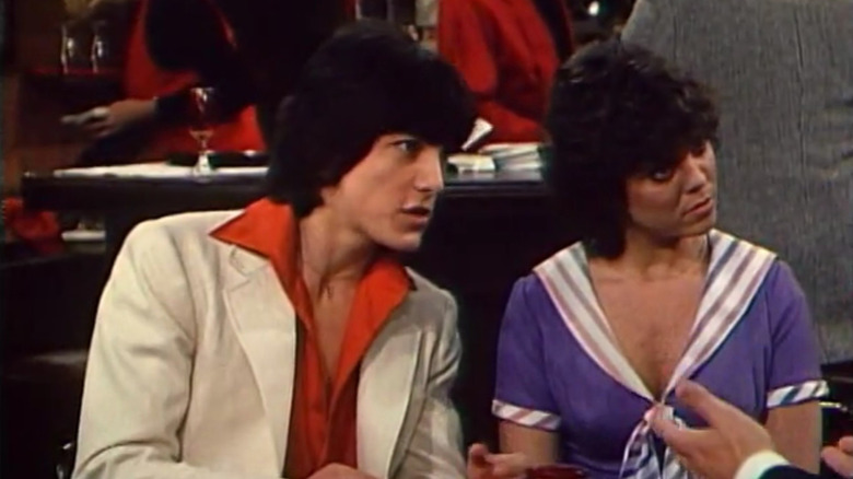 Chachi (Scott Baio) and Joanie (Erin Moran) looking concerned in Joanie Loves Chachi