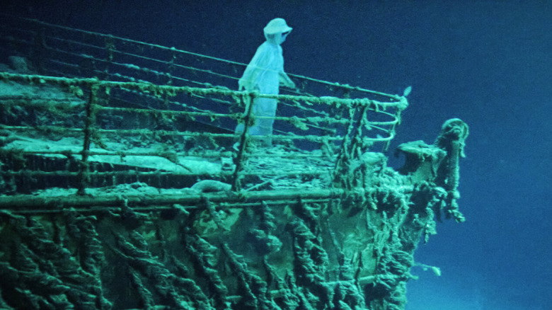 Ghosts of the Abyss spirit on deck of sunken titanic
