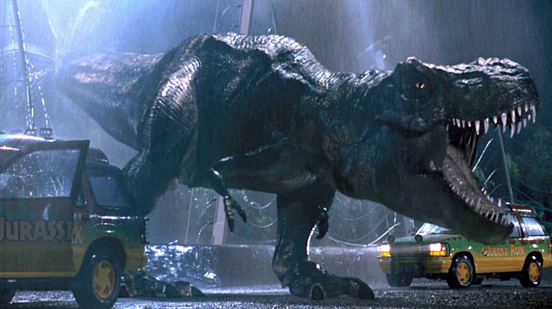 T-Rex in the rain