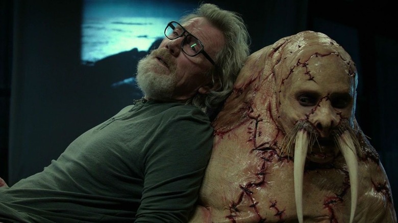 Michael Parks and walrus in Tusk