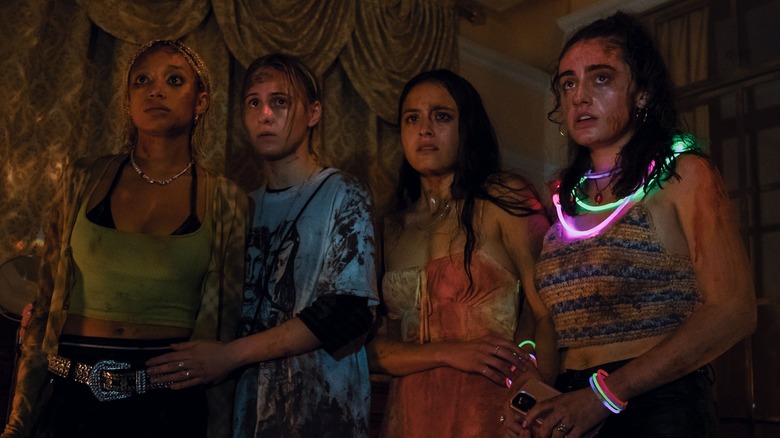 Bee, Sophie, Emma, and Alice bloody Bodies Bodies Bodies 