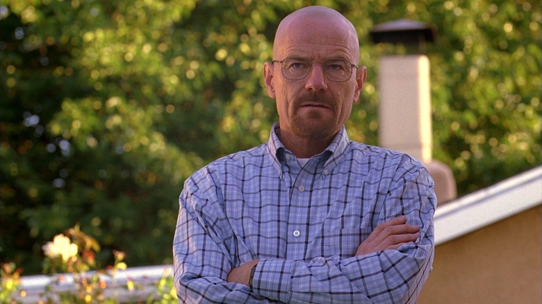 Bryan Cranston's Walter White folds his arms in Breaking Bad