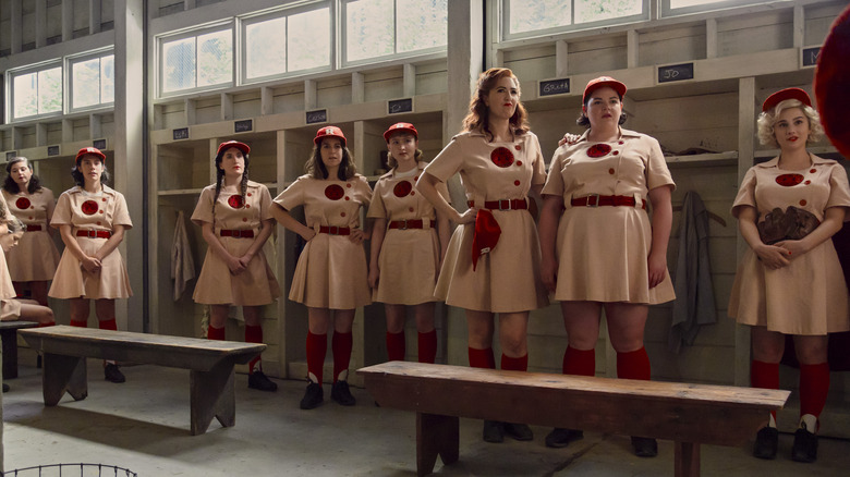 The Rockford Peaches standing A League of their Own