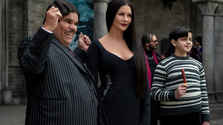 Gomes, Morticia, and Pugsley Addams