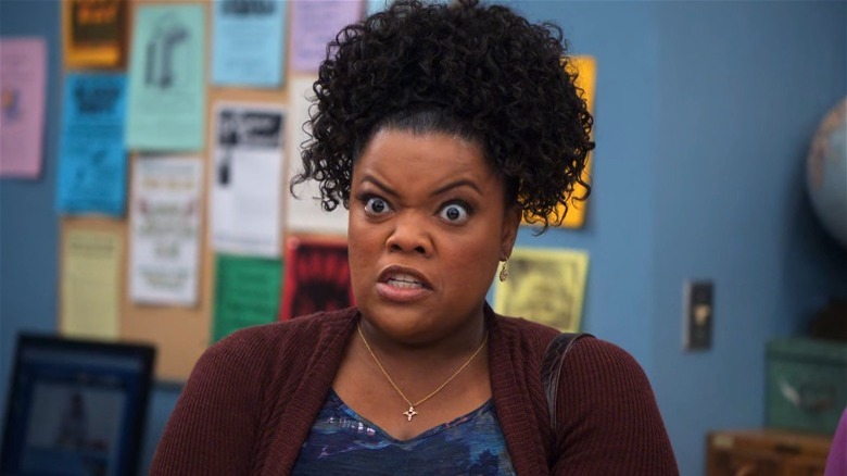 Shirley Yvette Nicole Brown looking angry eyebrow raised