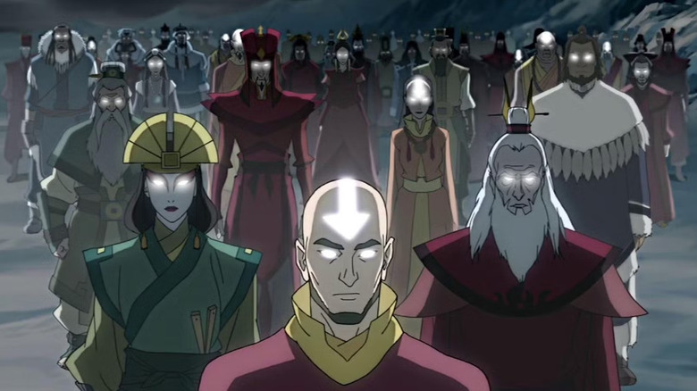 The various Avatars from across time gathered in The Legend of Korra