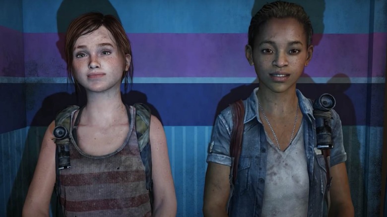 Ellie and Riley taking photos in The Last of Us