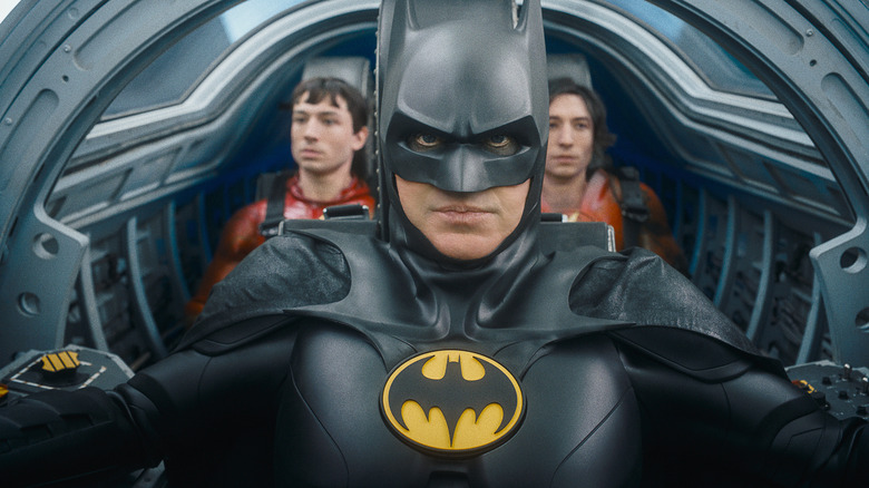 Michael Keaton's Batman flies the new Batwing