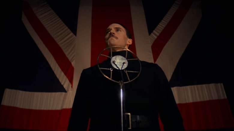 Sam Claflin's Oswald Mosley giving a speech on Peaky Blinders