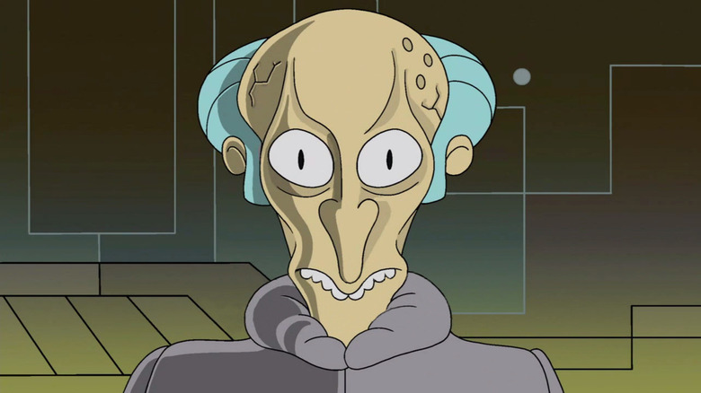 Mr. Burns, looking like Balock on Star Trek, on The Simpsons.