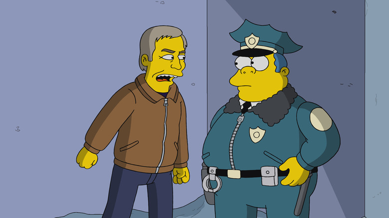 Scott Bakula yelling a Chief Wiggum on the Simpsons.