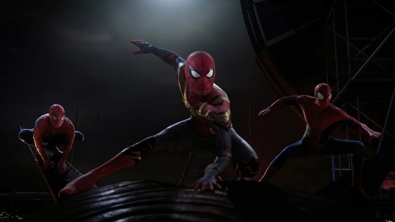 The three Spider-Men in Spider-Man No Way Home