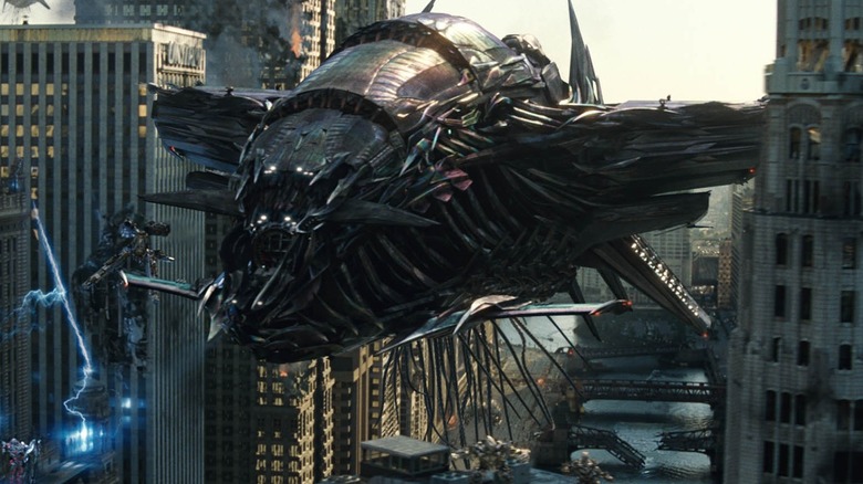 a spaceship in TRANSFORMERS DARK OF THE MOON