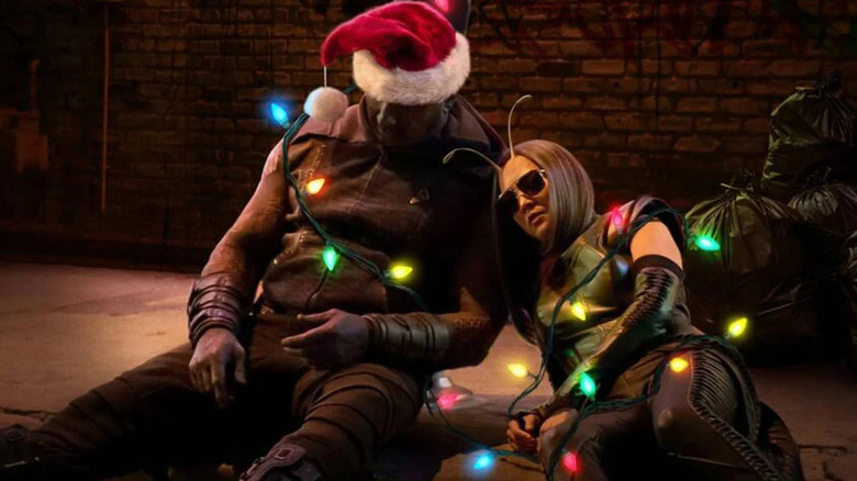 The Guardians of The Galaxy Holiday Special's Drax and Mantis drunk