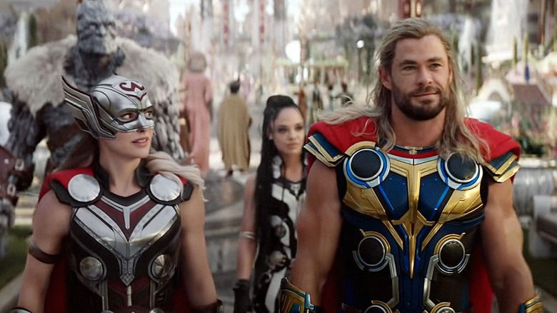 Thor: Love and Thunder's Thor and Mighty Thor smile