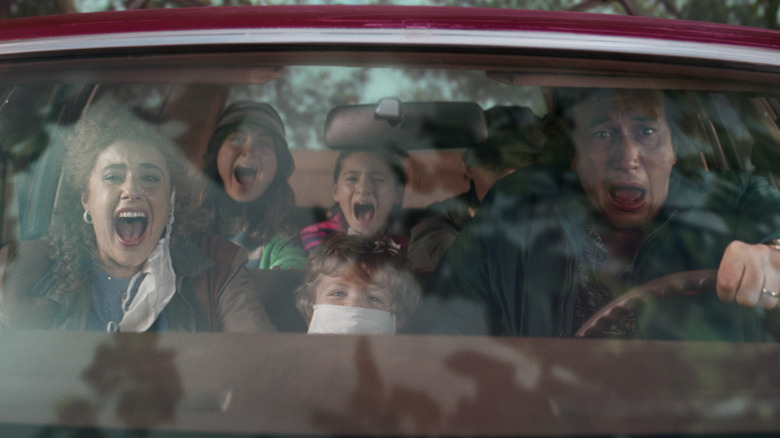 The Gladney family screams in car 
