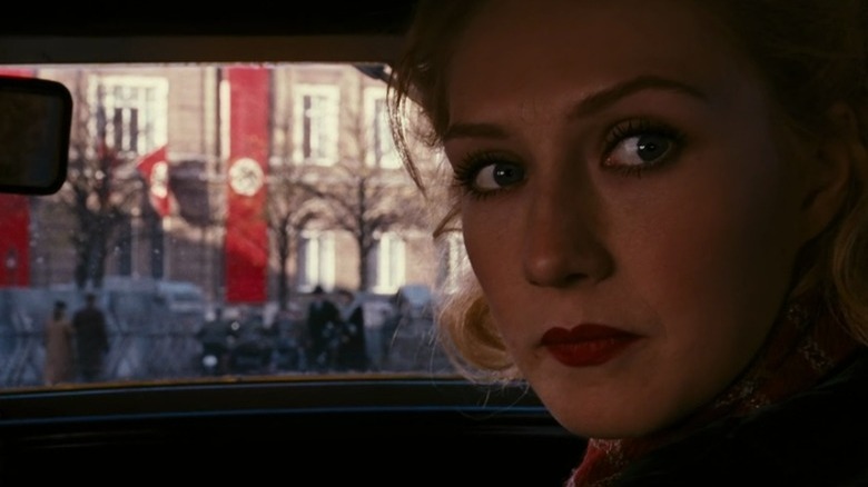 Carice van Houten in front of Nazi banner in Black Book