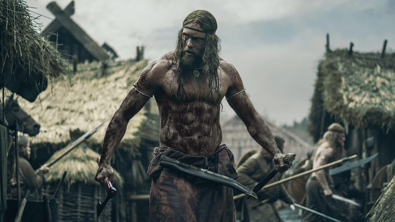 Amleth covered in blood in The Northman