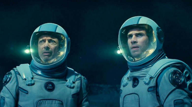Two astronauts look horrified