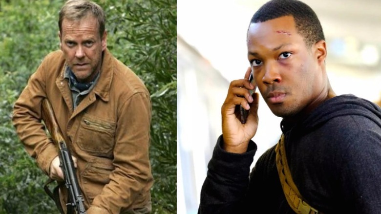 Kiefer Sutherland gun Corey Hawkins talk cellphone 24
