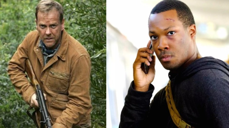 Kiefer Sutherland gun Corey Hawkins talk cellphone 24