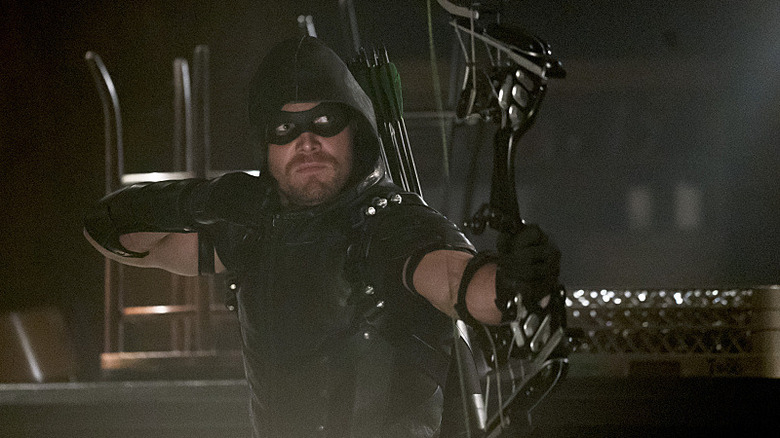 Arrow's Green Arrow readies arrow