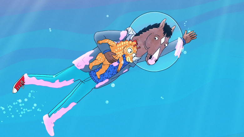 BoJack swimming in Ocean