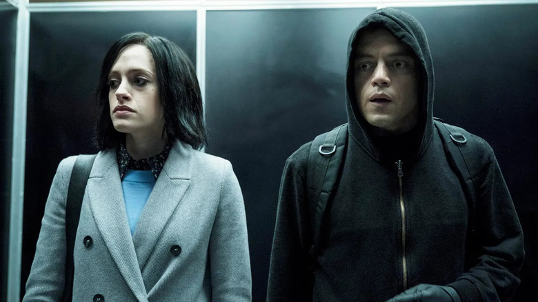 Mr. Robot, Darlene and Elliot in the midst of a heist