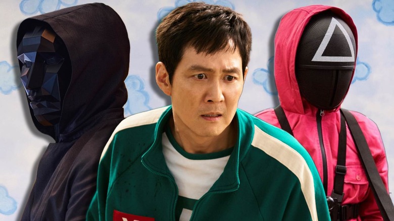 The Front Man, Seong Gi-hun and a Squid Game guard together