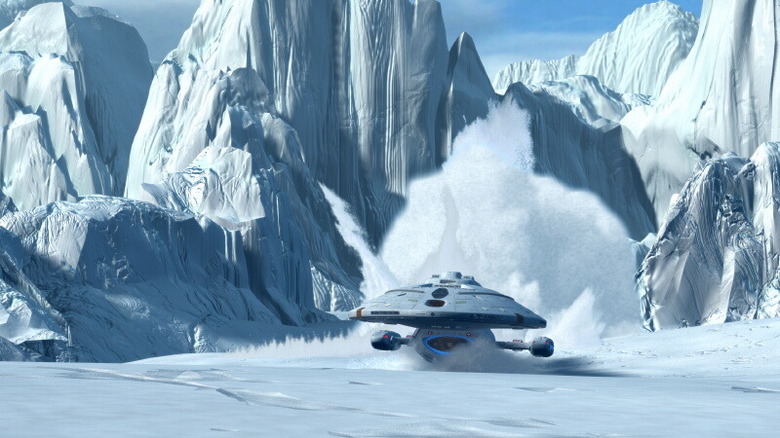 Voyager crashes on an icy planet