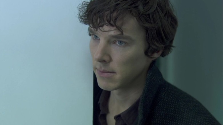 Sherlock peeking around corner