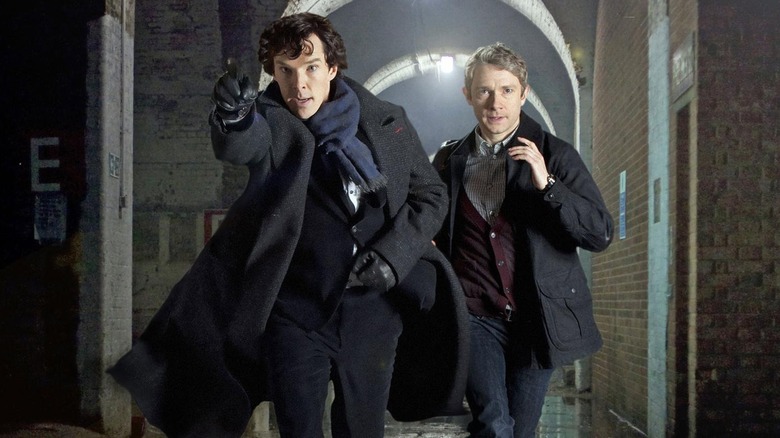 Sherlock and Watson running 