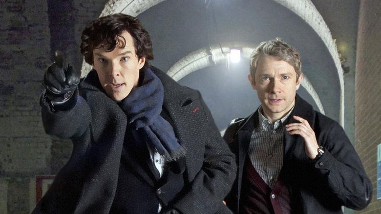 Sherlock and Watson running