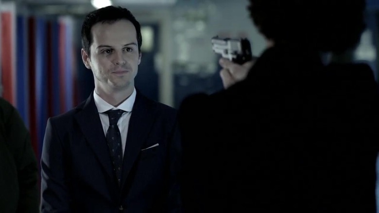 calm Moriarty at gunpoint Sherlock