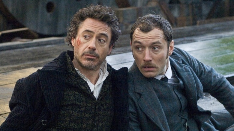 Robert Downey Jr. and Jude Law in "Sherlock Holmes"