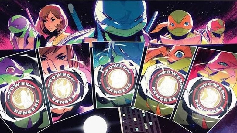 art from "Mighty Morphin Power Rangers/Teenage Mutant Ninja Turtles"
