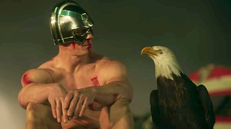 John Cena as Peacemaker with Eagly