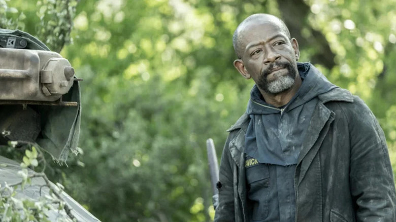 Lennie James as Morgan Jones standing in a forest on Fear the Walking Dead