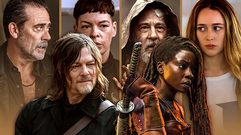 Norman Reedus as Daryl Dixon, Danai Gurira as Michonne, and other The Walking Dead characters