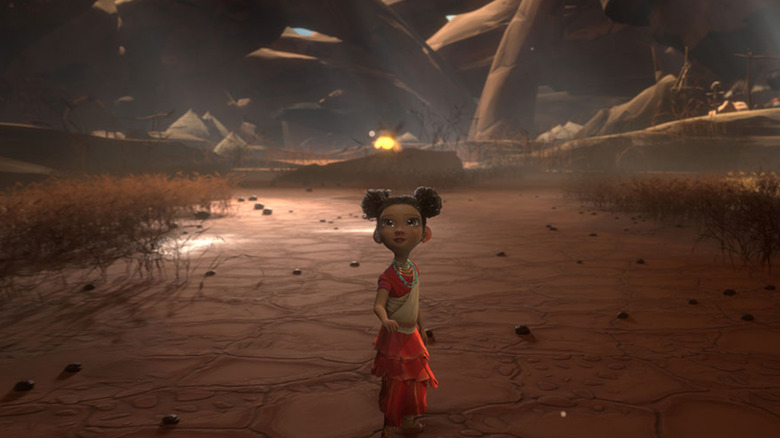 A young girl looking up at the heavens in an episode of Short Treks