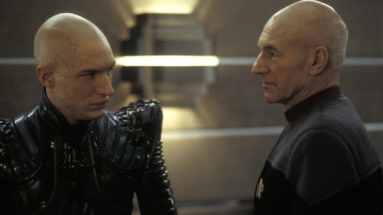 Tom Hardy and Patrick Stewart in Star Trek: Nemesis