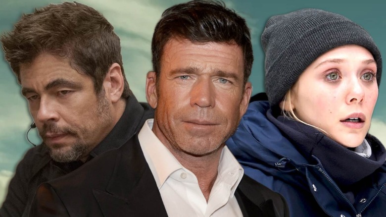 Benicio del Toro, Taylor Sheridan and Elizabeth Olsen